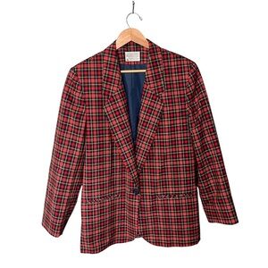 Pendleton X Vintage Tartan Plaid Wool Single Button Blazer